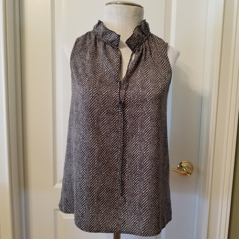 J.Crew Ruffle Collar Sleeveless Blouse